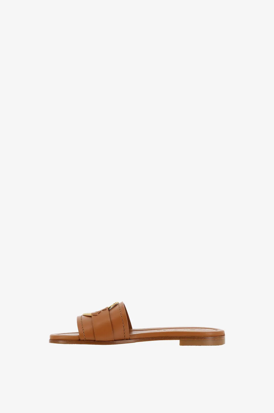 Mules plates en cuir lisse Bell Slide